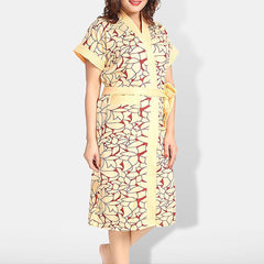 Be You Women Printed Cotton Anti-bacterial Super Soft Bath Robe With Belt