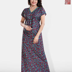Be You Printed Satin Maternity Maxi Nightdress