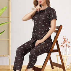 Be You Floral Printed Shirt And Pyjama Night Suit