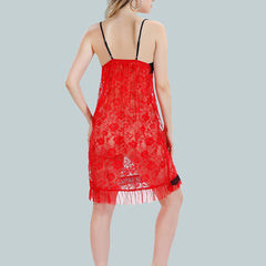 Be You V-Neck Lace Up Details Satin Baby Dolls With Robe