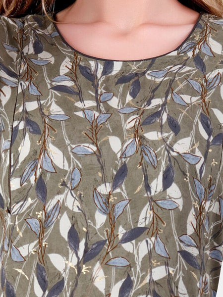 Be You Floral Printed Maternity Straight Kurta