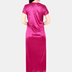 Be You Floral Lace Shoulder Straps Satin Maxi Nightdress With Robe
