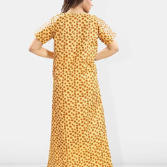 Be You Polka Dot Printed Cotton Maxi Nightdress