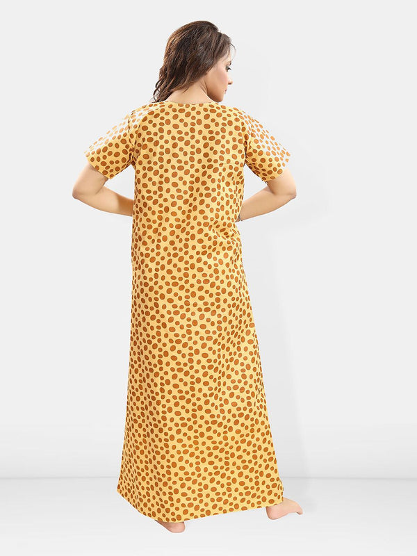 Be You Polka Dot Printed Cotton Maxi Nightdress