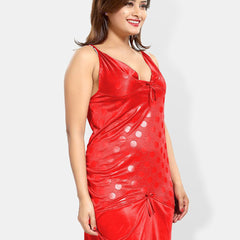 Be You Polka Dots Self Design Satin Baby Doll & Briefs