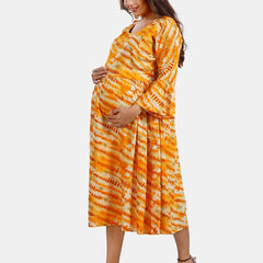 Be You Abstract Printed A Line Maternity Dress