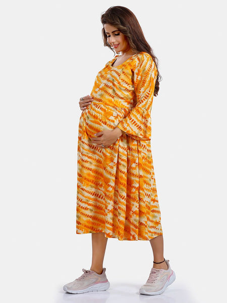 Be You Abstract Printed A Line Maternity Dress