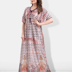 Be You Conversational Printed Satin Maxi Kaftan Nightdress