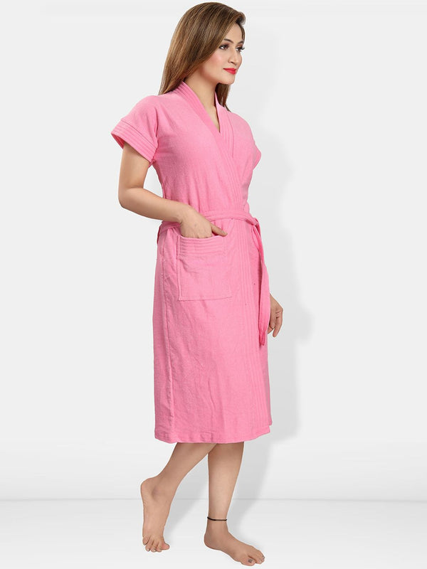 Be You Women Cotton Anti-bacterial Super Soft Bath Robe With Belt