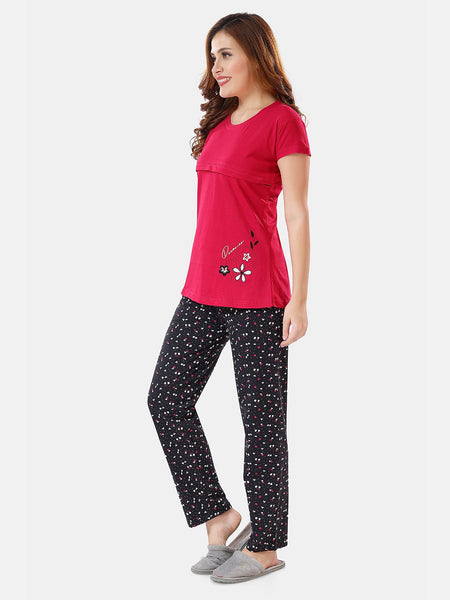 Be You Conversational Printed Maternity Night Suit
