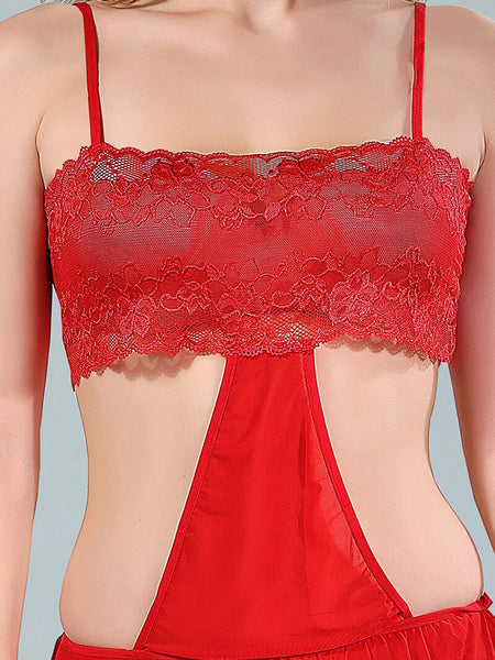 Be You Red Net Baby Doll