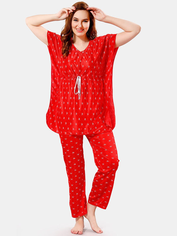 Be You Conversational Printed Satin Night Suit