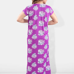Be You Floral Printed Satin Maternity Maxi Sweat Nightdress