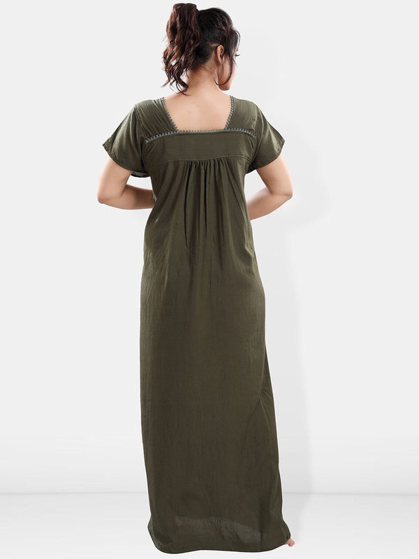 Be You Floral Embroidered Square Neck Maxi Sweat Nightdress