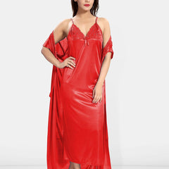 Be You Women Shoulder Straps Maxi Nightdress with Robe