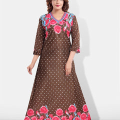Be You Floral Printed Satin Maxi Nightdress