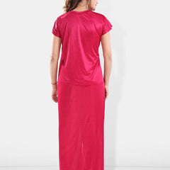 Be You V-Neck Satin Night Suit With Robe