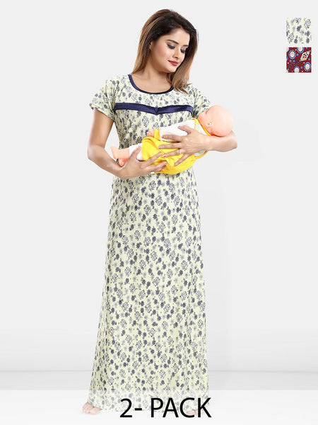 Be You Printed Maternity Maxi Nightdress