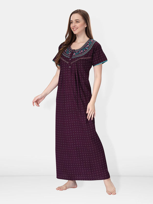 Be You Embroidered Maxi Nightdress