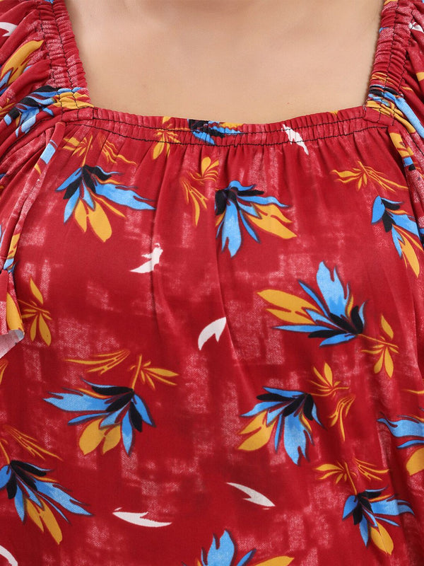Be You Floral Printed Satin Maxi Nightdress