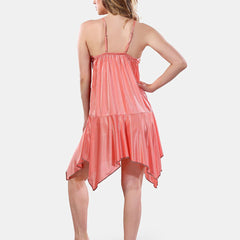 Be You Solid Lace Details Satin Nighty with Robe