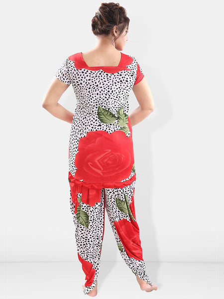 Be You Floral Printed Satin Night suit