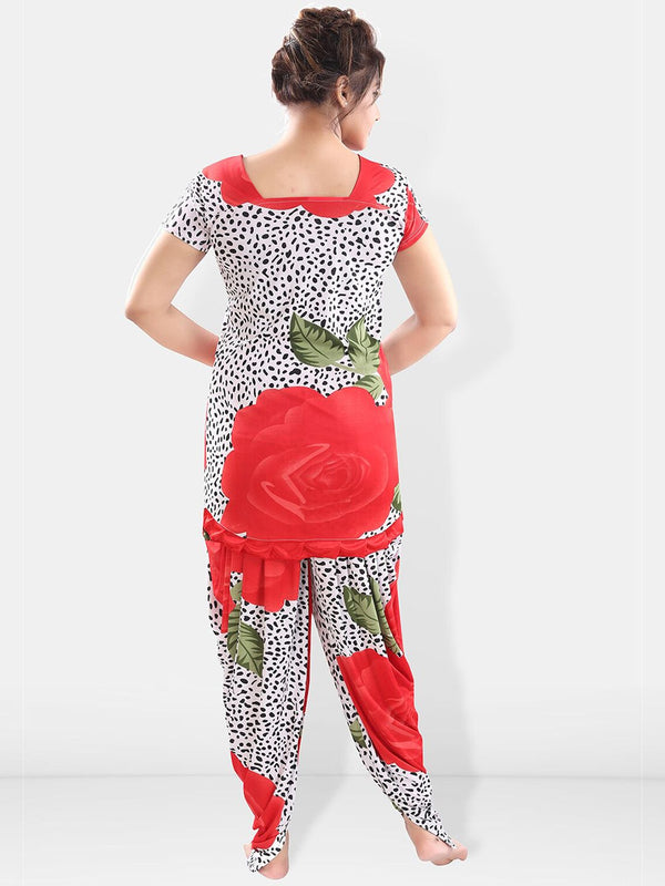 Be You Floral Printed Satin Night suit