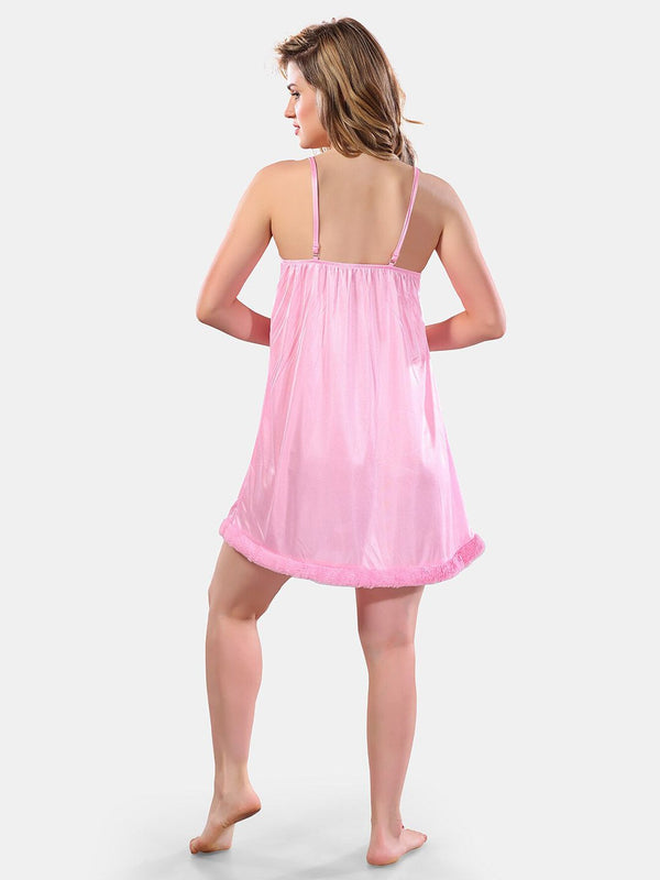 Be You Floral Lace Satin Night Dress With Robe