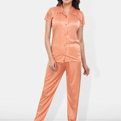 Be You Lapel Collar Satin Night suit