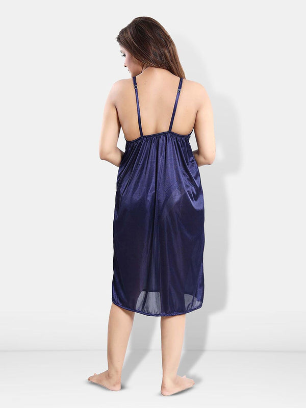 Be You Set Of 3 Lace Detail Satin Maxi Wrap Nightdress