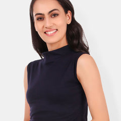 Be You High Neck Cotton Fitted Crop Top