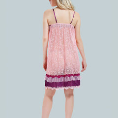 Be You Solid Lace Details Satin Nighty with Robe