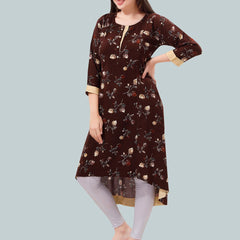 Be You Floral Printed High Low Hem Maternity Feeding Kurta