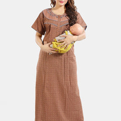 Be You Floral Printed Maternity Maxi Nightdress