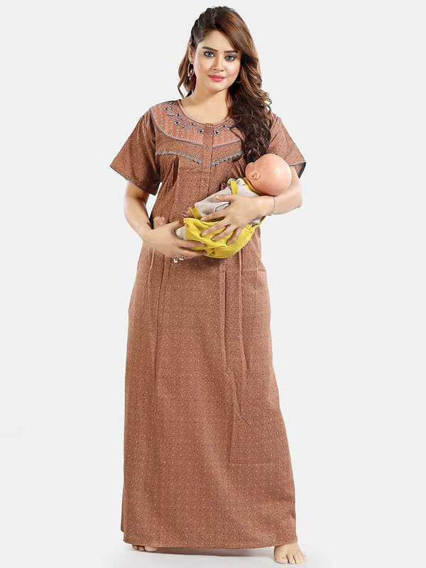 Be You Floral Printed Maternity Maxi Nightdress