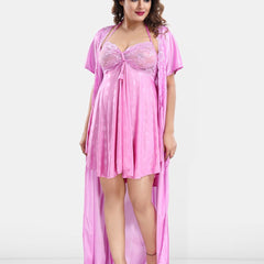 Be You Satin Wrap Nightdress With Robe
