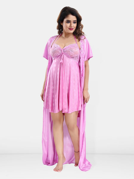 Be You Satin Wrap Nightdress With Robe