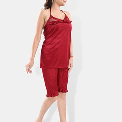 Be You Satin Night Suit With Robe