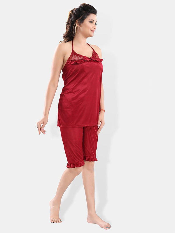 Be You Satin Night Suit With Robe