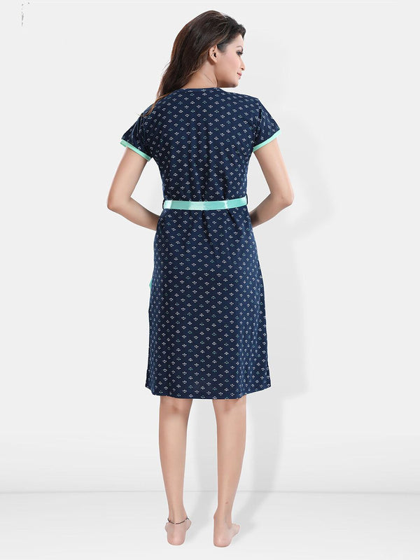 Be You Ethnic Motifs Printed Round Neck T-Shirt Nightdress