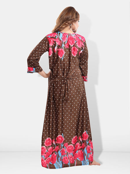 Be You Floral Printed Satin Maxi Nightdress