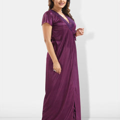 Be You 6 Pieces Satin Maxi Nightdress Set With Robe And Lingerie Set