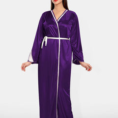 Be You Women Satin Nighty with Robe Nightdress