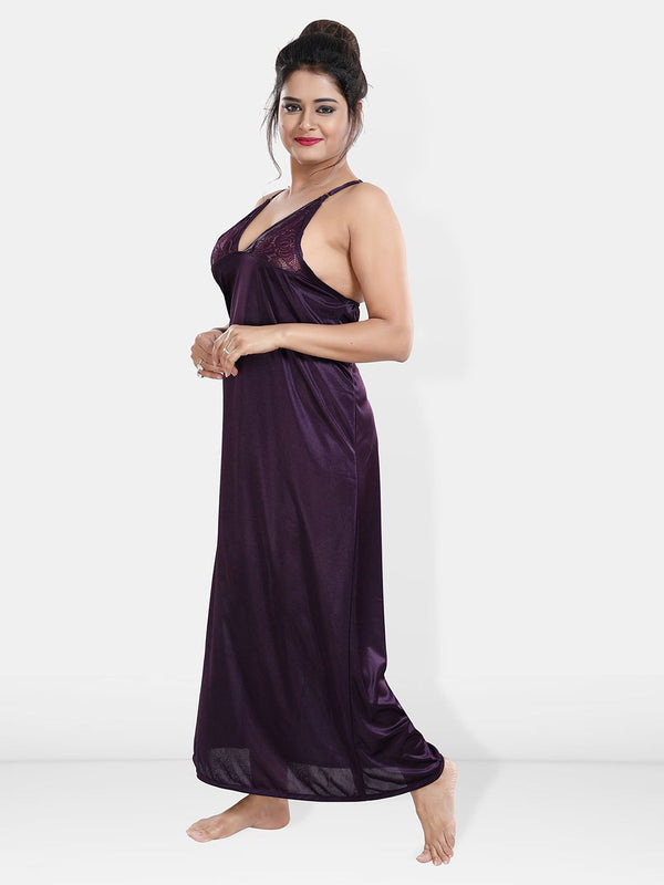 Be You Maxi Satin Wrap Nightdress With Robe