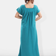 Be You Floral Embroidered Square Neck Maxi Sweat Nightdress