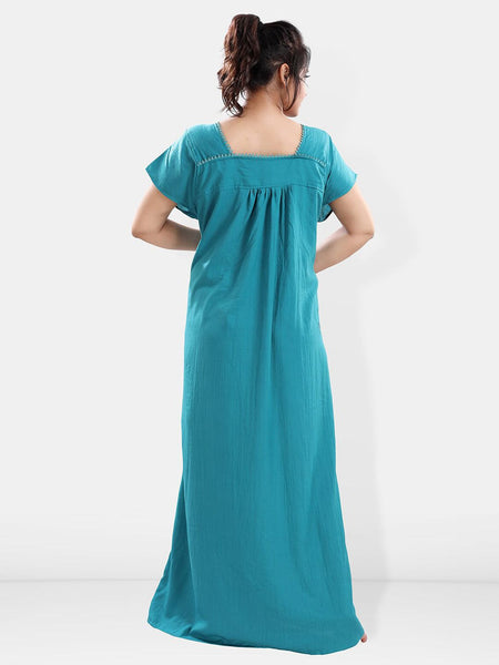 Be You Floral Embroidered Square Neck Maxi Sweat Nightdress