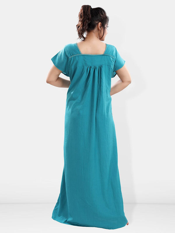 Be You Floral Embroidered Square Neck Maxi Sweat Nightdress