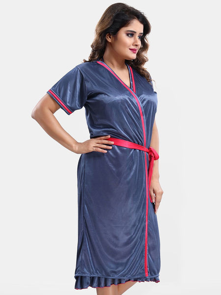 Be You Satin Wrap Nightdress With Robe