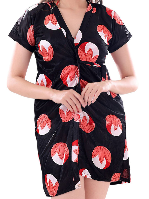 Be You Women Set of 3 Black Printed Nightdress