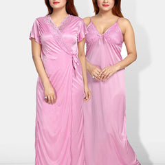 Be You Shoulder Straps Satin Maxi Nightdress With Robe